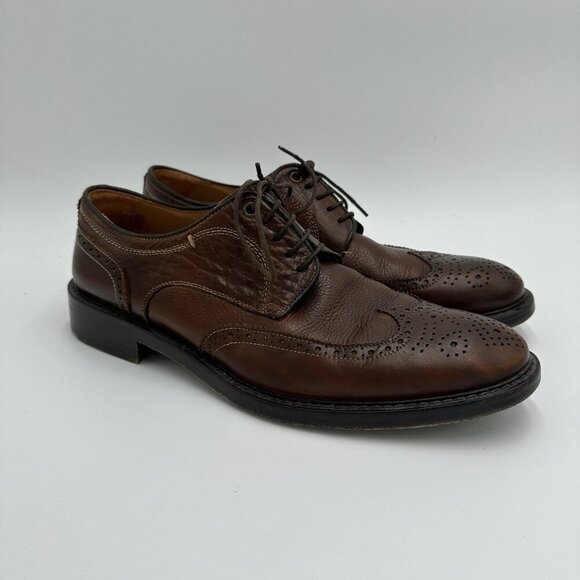 Martin Dingman Leather Oxford Dress Shoes Men’s Size 10.5 Brown Made In Italy - Picture 1 of 8